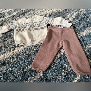 Little Planet organic cotton Cozy Knit Sweater and Pants Set-size 6 months